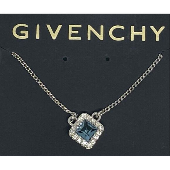 Givenchy Stunning Crystal Necklace Silver Plate CZ Chic Designer Fashion Style - Picture 1 of 9